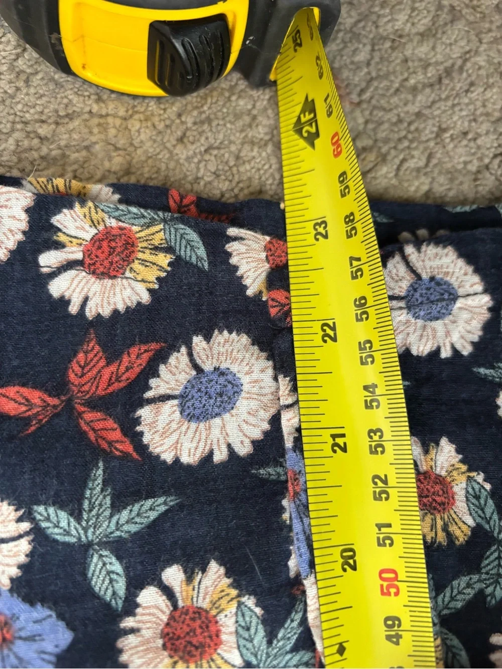 Women's Navy Floral Short-Sleeve Button-Down Shirti - Picture 6 of 6